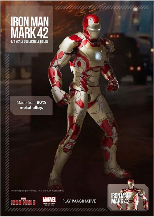 スーパーアロイ/ アイアンマン3: アイアンマン マーク42 1/4 コレクティブル プレミアム フィギュア - イメージ画像