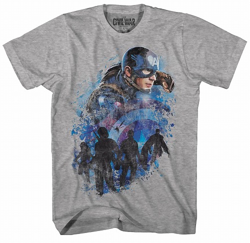 CAPTAIN AMERICA 3 CAP SECTOR HEATHER GREY T/S SM / MAY162291