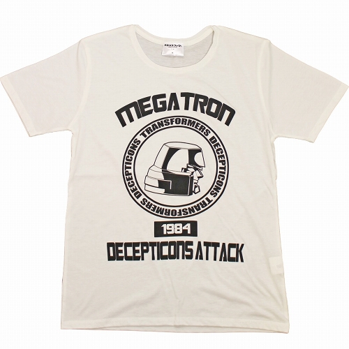 【再生産】トランスフォーマー/ メガトロン カレッジ Tシャツ ホワイト サイズM