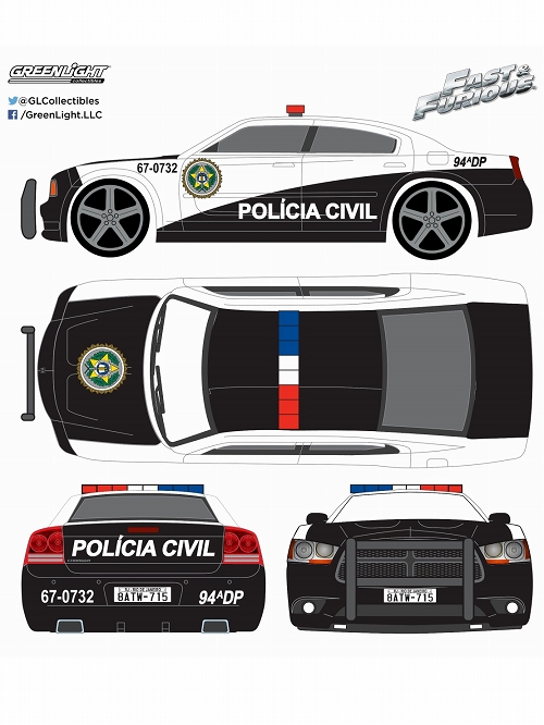 ワイルド・スピード シリーズ/ ワイルド・スピード MEGA MAX: 2011 ダッジ チャージャー リオ ポリス Policia Civile 1/43 86237