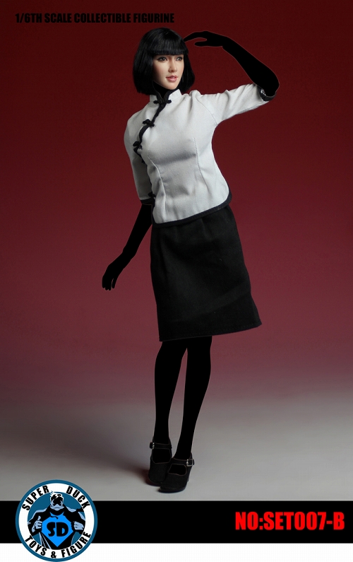 フィメール・アウトフィット/ 中国 女学生 制服 with ヘッド 1/6 セット ホワイト SET007-B