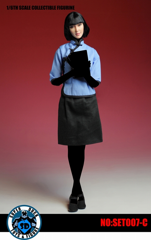 フィメール・アウトフィット/ 中国 女学生 制服 with ヘッド 1/6 セット ブルー SET007-C