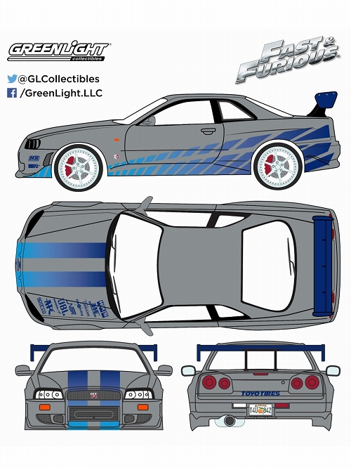 アルチザンコレクションシリーズ/ ワイルド・スピードX2: 1999 ニッサン スカイライン GT-R 1/18 19029