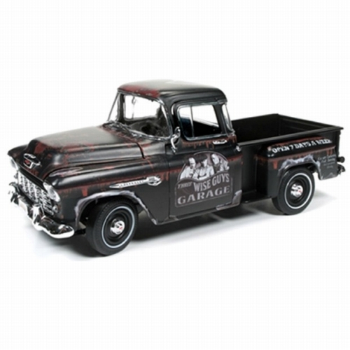 The Three Stooges 三ばか大将/ 1955 Chevy Stepside Pick Up ブラック 1/18 AWSS115