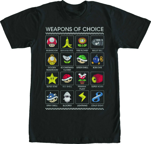 SUPER MARIO WEAPONS OF CHOICE BLK T/S SM/ SEP162481