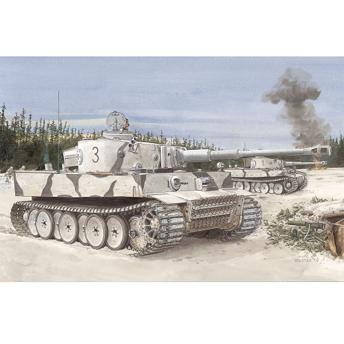【再入荷】WW.II ドイツ軍重戦車 ティーガーI 極初期型 第502重戦車大隊 レニングラード 1942/3 1/35 プラモデルキット CH6600 - イメージ画像