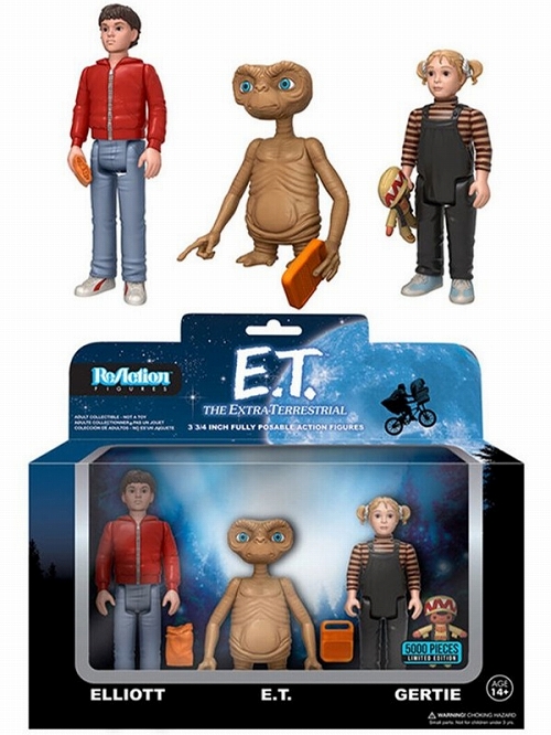 リ・アクション/ E.T. 3.75インチ アクションフィギュア: エリオット＆ガーティ with E.T. 3PK