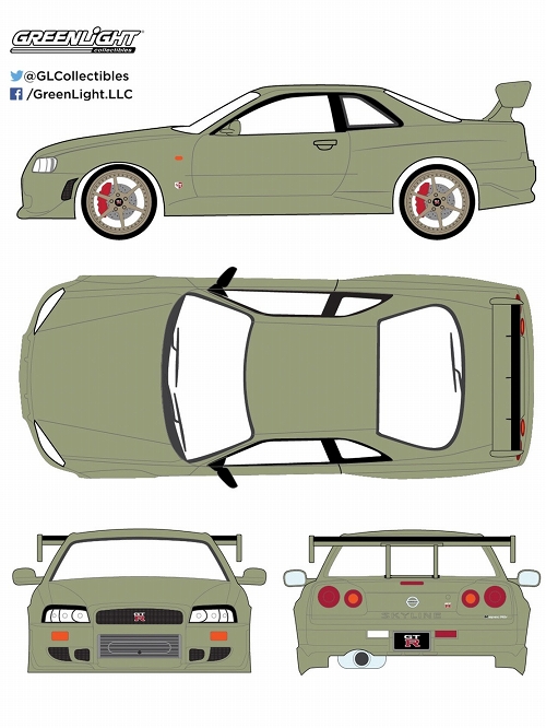 アルチザンコレクションシリーズ/ 1999 日産 スカイライン GT-R R34 ミレニアムジェイド 1/18 19033