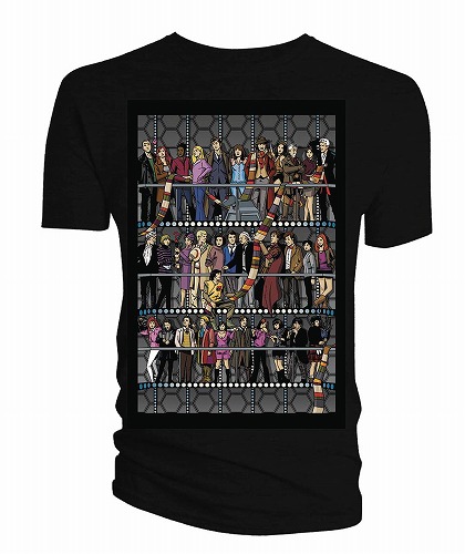 DOCTOR WHO ALL DOCTORS & COMANIONS BLK T/S XXL / JAN172559