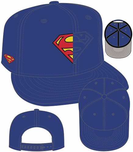 SUPERMAN SYMBOL SPLIT SIDE SNAP BACK CAP / JAN172645 - イメージ画像