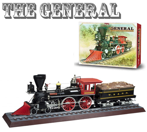 【再入荷】ジェネラル号 アメリカ型 4-4-0 薪蒸気機関車 1/25 プラモデルキット MPC818 - イメージ画像