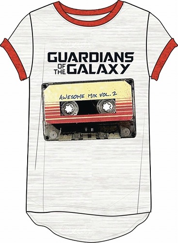 GOTG V2 AWESOME MIX TAPE HI-LOW WOMENS T/S MED/ MAR172602