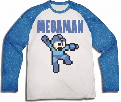 MEGAMAN 8-BIT WHITE BLUE REGLAN T/S XL/ APR172576