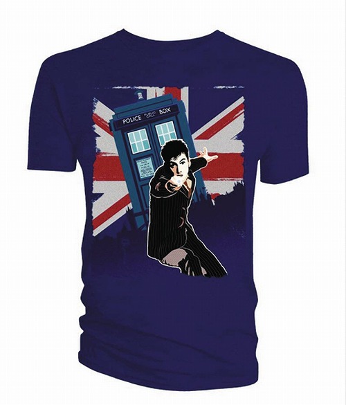 DOCTOR WHO 10TH DOCTOR UNION JACK NAVY T/S SM/ MAY172432