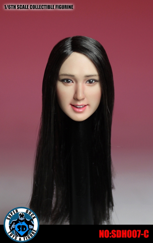 アジアン フィメール ブルネットヘア ロングストレート 1/6 ヘッド SDH007-C