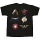 JUSTICE LEAGUE LOGOS STACKED BLACK T/S MED/ SEP172432