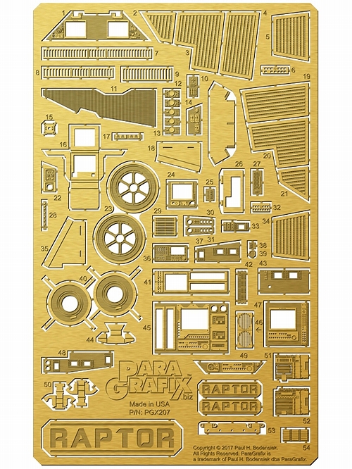 バトルスター・ギャラクティカ/ コロニアル ラプター用 エッチング＆計器盤フィルム 1/350 エッチンングパーツ セット PGX207