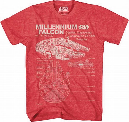 SW CORELLIAN FREIGHTER HEATHER RED T/S LG / NOV172329