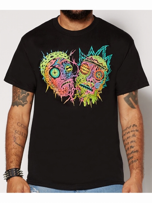 Decay Faces Rick and Morty T-Shirt SIZE M