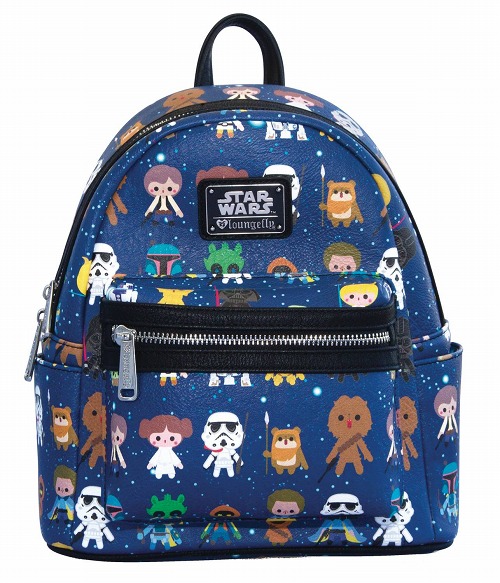 LOUNGEFLY STAR WARS FAUX LEATHER AOP MINI BACKPACK / APR182752