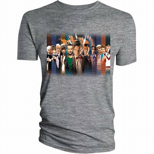DOCTOR WHO ALL DOCTORS OVAL LINE UP SPORT GREY T/S XXL/ APR182762