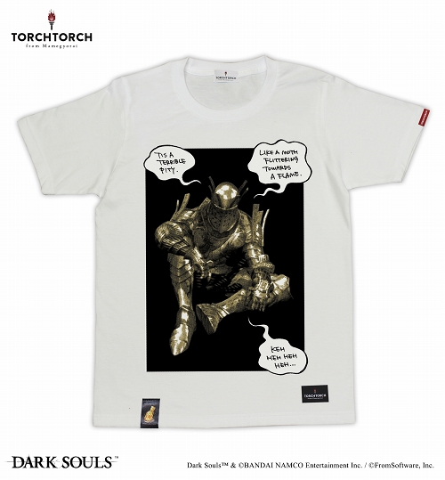 ダークソウル × TORCH TORCH/ 女神の騎士ロートレクのTシャツ: ホワイト XLサイズ
