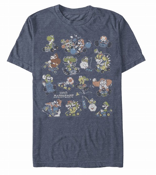 SUPER MARIO KART TWO TIMING HEATHER NAVY T/S XL / JUL183239