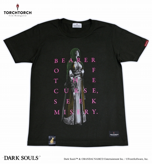 【再生産】ダークソウル × TORCH TORCH/ 緑衣の巡礼のTシャツ: インクブラック Sサイズ