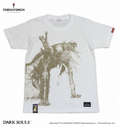【再生産】ダークソウル × TORCH TORCH/ 双王子ローリアンとロスリックのTシャツ: ホワイト XLサイズ