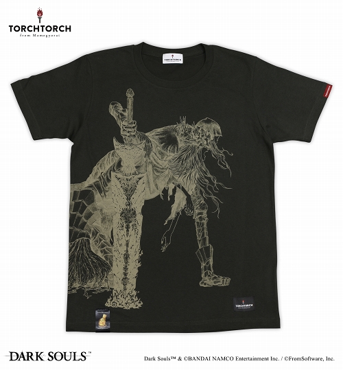 【再生産】ダークソウル × TORCH TORCH/ 双王子ローリアンとロスリックのTシャツ: インクブラック XLサイズ