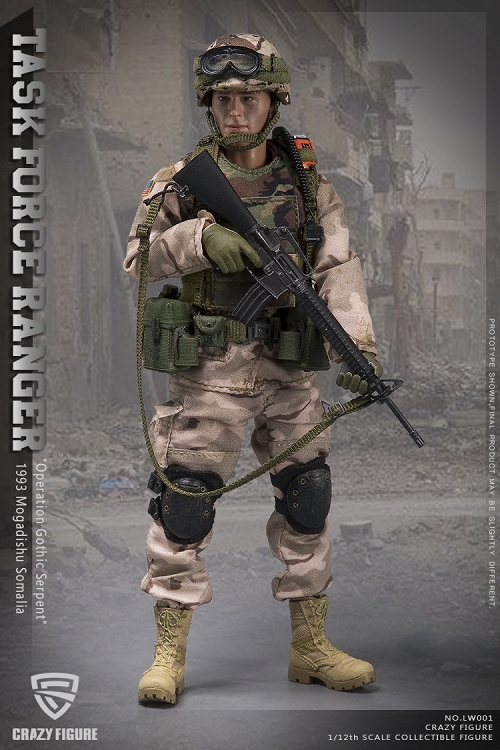 アメリカ陸軍 第75レンジャー連隊 タスクフォース チョークリーダー 1993 ソマリア 1/12 アクションフィギュア LW001 - イメージ画像