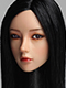 1/6フィギュア用ヘッド/ アジアン フィメール ブラックヘア ロングストレート ヘッド SDDX02-A