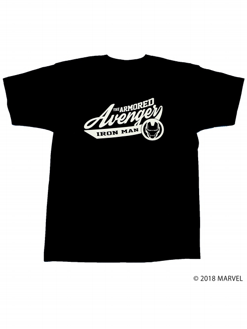 マーベルコミック/ アイアンマン カレッジロゴ Tシャツ MV-RS-1 ブラック レディース サイズM