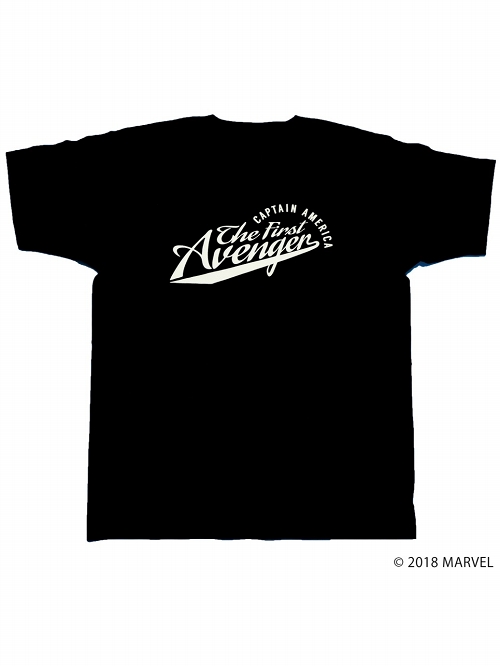 マーベルコミック/ キャプテン・アメリカ カレッジロゴ Tシャツ MV-RS-2 ブラック メンズ サイズL