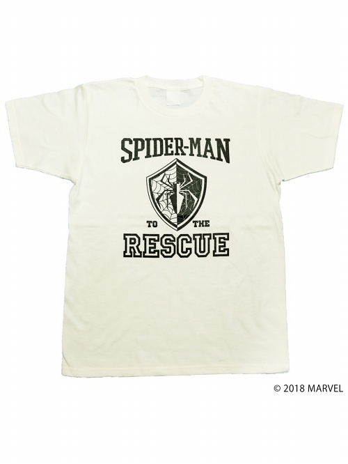 マーベルコミック/ スパイダーマン カレッジロゴ Tシャツ MV-RS-3 ホワイト レディース サイズM