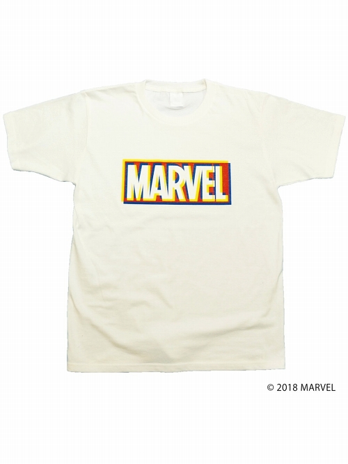 マーベルコミック/ MARVEL ボックスロゴ 3D Tシャツ MV-RS-5 ホワイト レディース サイズM