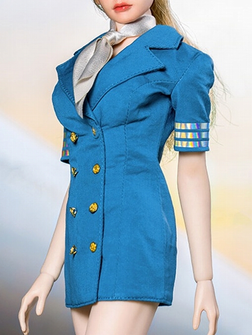 フィメール・アウトフィット/ キャビンアテンダント スーツ 1/6 セット ブルー ATX038-D - イメージ画像
