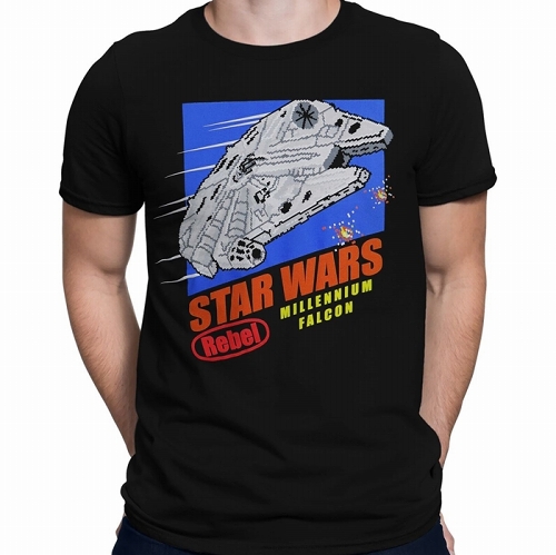 Star Wars 8-Bit Millennium Falcon Men's T-Shirt US SIZE S