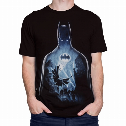Batman Flight Over Gotham Men's T-Shirt US SIZE L