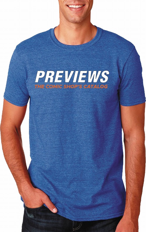 PREVIEWS LOGO HEATHER BLUE T/S SM  (O/A)/ MAY190017