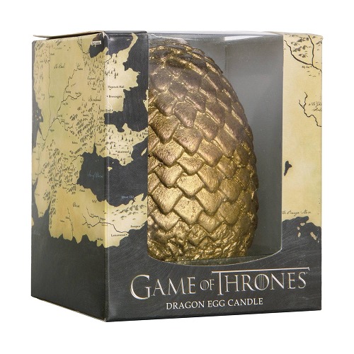 GAME OF THRONES SCULPTED DRAGON GOLD EGG CANDLE/ MAY193173