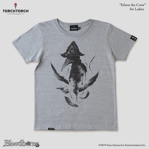 Bloodborne × TORCH TORCH/ Tシャツコレクション: 狩人狩りアイリーン （ヘザーグレー レディース Mサイズ）