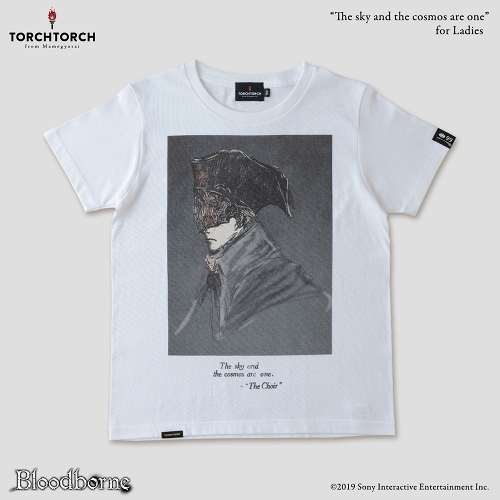 Bloodborne × TORCH TORCH/ Tシャツコレクション: 宇宙は空にある （ホワイト レディース Mサイズ）