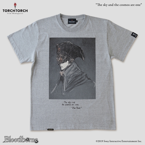Bloodborne × TORCH TORCH/ Tシャツコレクション: 宇宙は空にある （ヘザーグレー XLサイズ）