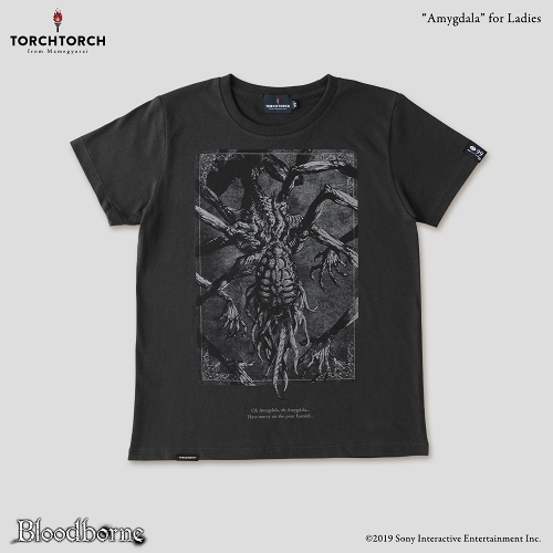 Bloodborne × TORCH TORCH/ Tシャツコレクション: アメンドーズ （インクブラック レディース Mサイズ）