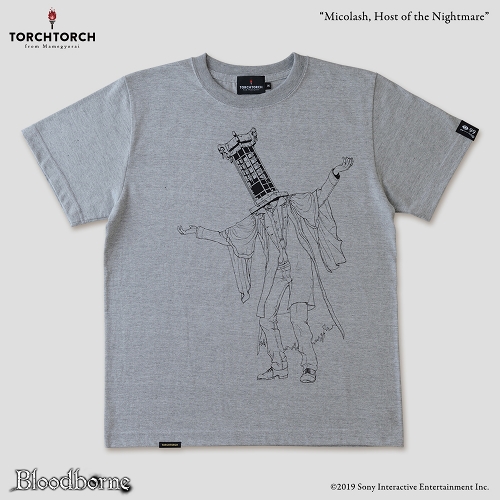 Bloodborne × TORCH TORCH/ Tシャツコレクション: 悪夢の主、ミコラーシュ （ヘザーグレー XLサイズ）