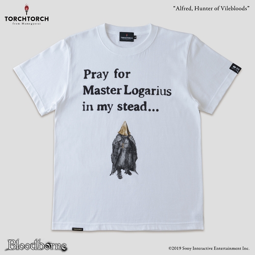 Bloodborne × TORCH TORCH/ Tシャツコレクション: 血族狩りアルフレート （ホワイト Lサイズ）