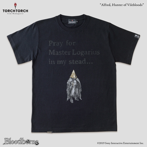 Bloodborne × TORCH TORCH/ Tシャツコレクション: 血族狩りアルフレート （ブラック Sサイズ）