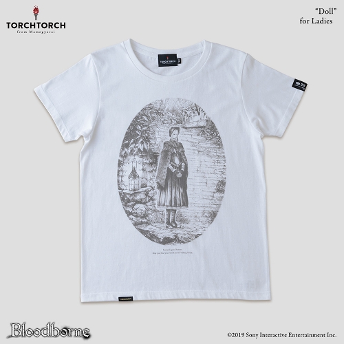 Bloodborne × TORCH TORCH/ Tシャツコレクション: 人形 （ホワイト レディース Mサイズ）