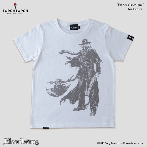 Bloodborne × TORCH TORCH/ Tシャツコレクション: 神父ガスコイン （ホワイト レディース Mサイズ）
